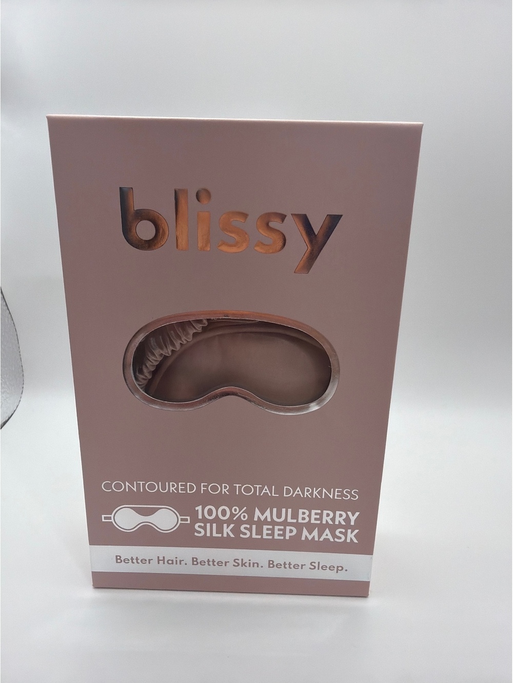 blissy 100% Mulberry Silk Sleep Mask Pink Contoured for Total Darkness